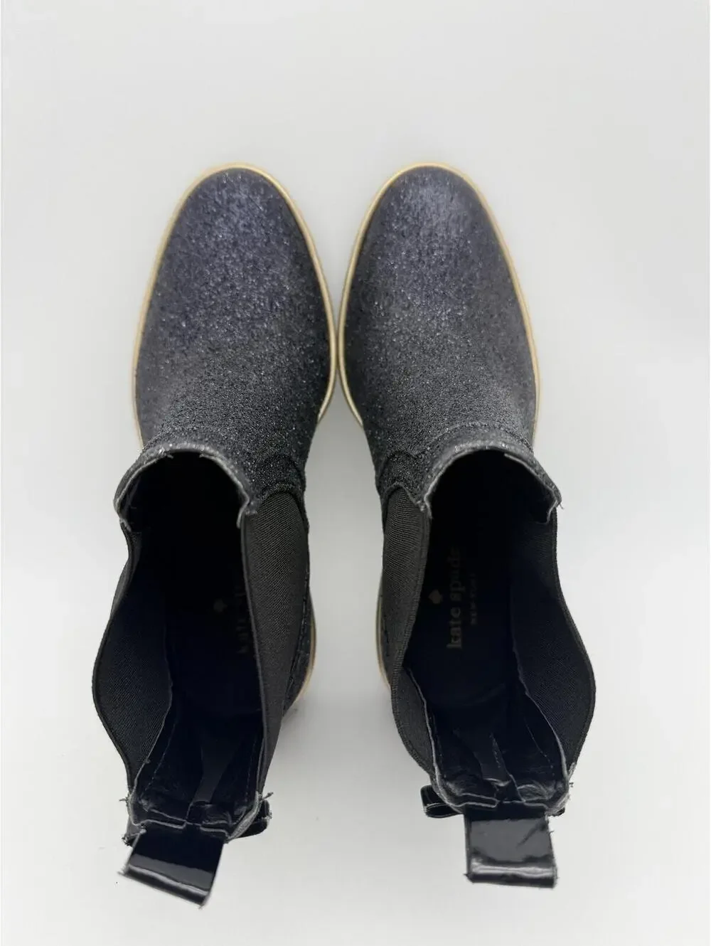 Kate Spade Purple Glitter Rain Boots Women's Sparkle Pull On Chelsea Size 5 - Picture 11 of 11